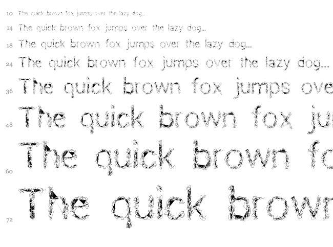 Black Fire font waterfall